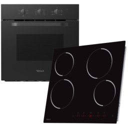 Tesla BO301MB+HV6401MB/ 65L/ 60cm/Mechanical control/keramicka ploca/59cm/crni Ugradni set ( BO301MB+HV6401MB )
