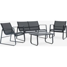 Lounge garnitura 4 osobe crna