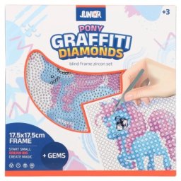 Junior graffiti diamonds blind ram sa bockalicama poni bela 175x175cm ( 132964 )
