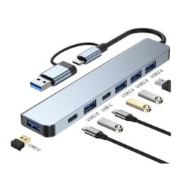 E-Green USB 3.0/USB 3.1 tip C(M)-USB 3.0+4 xUSB 2.0+2xtip C(7 u2) Adapter-konverter USB