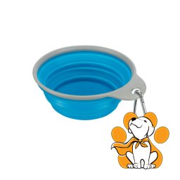Trixie Travel Bowl Blue 500ml, Putna Činija Od Silikona, Plava