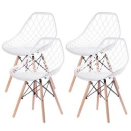 Skandi 25-KS008SET Set trpezarijskih plastičnih stolica 4 kom bela