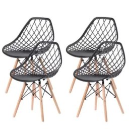 Skandi 25-KS009SET Set trpezarijskih plastičnih stolica 4 kom crna