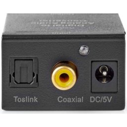 Nedis ACON2510BK, Digital Audio Converter, 1-way, Audio, video, 1x Digital RCA,1x TosLink,output:1x 2xRCA