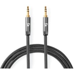 NEDIS CATB22000GY20, Stereo audio kabl, 3,5 mm muški, 3,5 mm muški, Pozlaceni, 2,00 m, Okrugli, Sivi