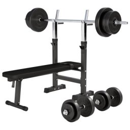 Gorilla Sports Podesiva benč klupa sa stalkom i setom tegova (70 kg) ( 100420-00006-0046 )