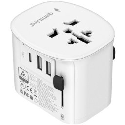 Gembird TPA-EU2A1C15-01-W Travel adapter Univerzalni, sa uzemljenjem 15W