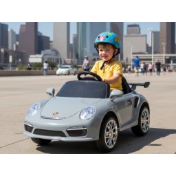 Porsche RUF CTR3 Sivi Automobil za decu Licencirani ( EVA Gume i Kožno sedište )