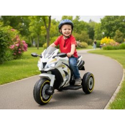 Veliki dečiji motor na akumulator na 3 točka Ninja 2.0 Beli (12V)