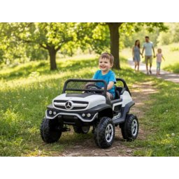Mercedes – Benz Unimog Beli Džip za Decu Licencirani ( EVA Gume i Kožno sedište )