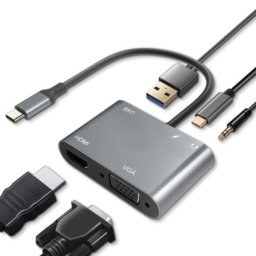 Fast Asia Adapter-konvertor TIP C na HDMI+VGA+1xUSB 3.0+TIP C+AUDIO ( 783 )