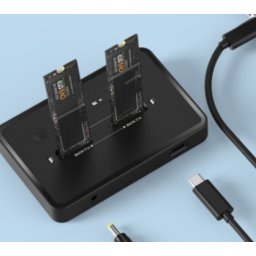 DD2-U3M2 Gembird Desktop doking stanica sa dva USB Type-C M.2 NVME (i SATA) SSD ureðaja, crna