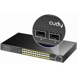 Cudy GS1026PS2 24-Port Gigabit PoE+ Switch with 2 Uplink Gigabit Ports and 2 Gigabit SFP Slots 300W
