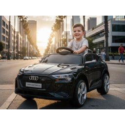 Audi E-Tron Sportback Crni (12V) Licencirani dečiji automobil na akumulator