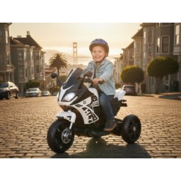 Dečiji motor na akumulator na 3 točka HLT Beli (6V)