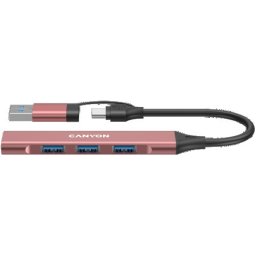 Canyon hub DS-02 4in1 USB-A/C Pink ( CNS-TDS02P )