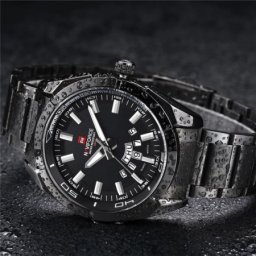 Naviforce 9038 black muški sat sa metalnom narukvicom