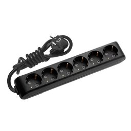 Priklj.prenosna crna sestostruka 6Mx3m 3x1,5mm2 16A 250V WLTB0463-2BL EU4 X-tendia Panasonic