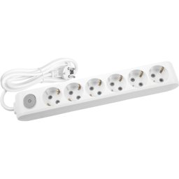 Priklj.prenosna bela šestostruka sa prek. 6MPx5m 3x1,5mm2 16A 250V WLTA0465-2WH EU4 X-tendia Panasonic