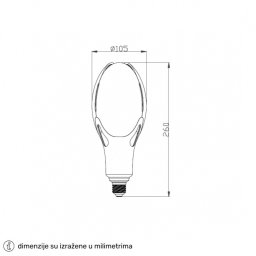 LED SIJALICA ED105 E27 60W 6500K