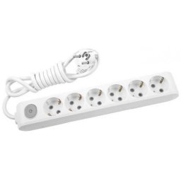 Priklj.prenosna šestostruka sa prek. 6MPx2m 3x1,5mm2 16A 250V WLTA0462-2WH EU4 X-tendia bela Panasonic