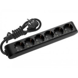 Priklj.prenosna šestostruka 6Mx5m 3x1,5mm2 16A 250V WLTB0465-2BL EU4 X-tendia crna Panasonic
