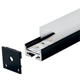 Aluminijumski profil za LED trake crni nadgradni 20x20x2000mm set sa difuzorom MA623-C Mitea Lighting
