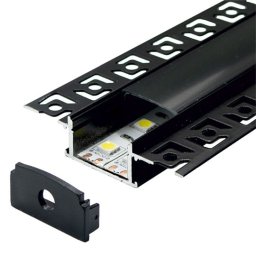 Aluminijumski profil za LED trake crni 14x61x2000mm ugradni set sa crnim difuzorom MA6114-CC Mitea Lighting