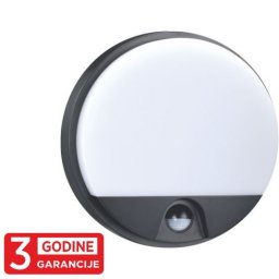 LED plafonska lampa crna 15W 6000K IP54 fi210x40mm sa IR senzorom pokreta 3Y M272-73B-S Mitea Lighting