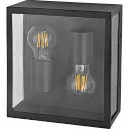 Zidna lampa crna Max.60W IP54 2xE27 baštenska M946 C
