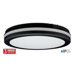 LED plafonjera crna 20W 175~250V 3CCT DIP switch 3000/4000/6500K IP65 200x55mm SMD 3Y M205701-C