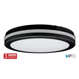 LED plafonjera crna 30W 175~250V 3CCT DIP switch 3000/4000/6500K IP65 300x55mm SMD 3Y M205703-C
