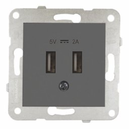 KPC USB 2x1A punjač WKTT0231-2DG EU4 5V-2A, tamno sivi, Karre Plus Panasonic