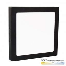 Nadgradni kvadratni led panel crni 30W 3000~6500K M30NK-BK-CCT
