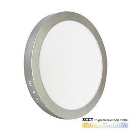 Nadgradni okrugli led panel srebrni 24W 3000~6500K M24NO-SIL-CCT