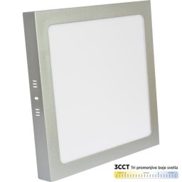 Nadgradni kvadratni led panel srebrni 24W 3000~6500K Mitea M24NK-SIL-CCT Mitea Lighting