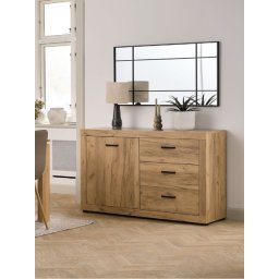 Komoda LINTRUP 1 vrata 3 fioke divlji natur hrast 3670345