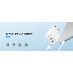 Cudy CH40_EU Brzi punjac za telefone,laptopove I tablete PD+PPS+QC, 2× USB-C , 40W