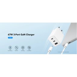 Cudy CH67_EU Brzi punjac za telefone i tablete 2xUSB-C/1XUSB-A, 67W