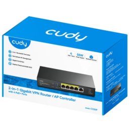 Cudy C200P, 2-in-1 Gigabit VPN Router/ AP Controller with 4 PoE+ Ports, 55W
