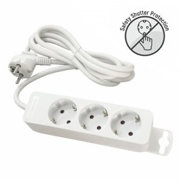 Priključnica bela 16A 250V 3680W 3x1.5mm2 prenosna nerastavna trostruka (produžni kabl) ME-PR3-5M DZ
