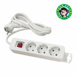 Priključnica bela 16A 250V 3680W 3x1.5mm2 prenosna nerastavna trostruka (produžni kabl) sa prekidačem ME-PR3P-3M DZ