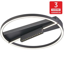 LED plafonska lampa crna 30W 3000K peščano 3Y M10937