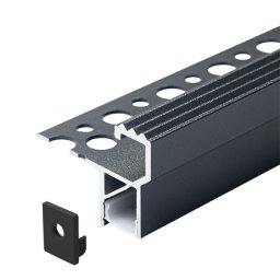 Aluminijumski profil za LED trake crni 29x37x2000mm za pločice/stepenice sa difuzorom 2m MA07-C Mitea Lighting