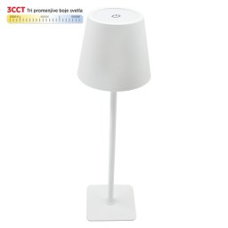 Stona lampa bela 2W IP20 LED TOUCH dimmable + 3CCT 3000-6000K DC5V LED M6002-W Mitea Lighting