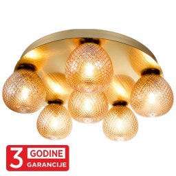 Plafonska lampa staro zlato + amber PRISMA MAC9526-6 6xG9 3Y