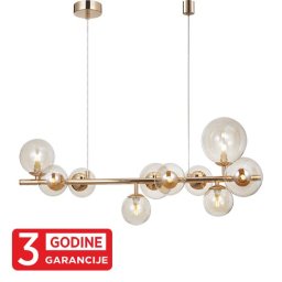 Visilica zlatno GLOBE MAP9225-10 10xG9 šampanj + smoky 3Y Mitea Lighting