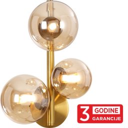 Zidna lampa staro zlato GLOBE MAW9225-3 3xG9 + amber sa prekidačem 3Y Mitea Lighting