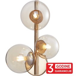 Zidna lampa zlatno GLOBE MAW9225-3 3xG9 šampanj + smoky sa prekidačem 3Y Mitea Lighting