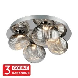 LED plafonska lampa hrom + smoky PRISMA MAC9401-4 4x4W 3000K 3Y